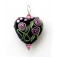 HP-11809905 - Black w/Pink Flower Heart Pendant
