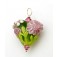 HP-11812005 - Pink Rose w/Green Leaf Heart Pendant