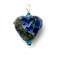 HP-11813705 - Deep Ocean Blue w/Silver Foil Heart Pendant