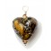 HP-11815205 - Black w/Yellow Silver Foil Heart Pendant