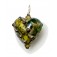 HP-11816305 -  Dark Green w/Silver Foil Heart Pendant