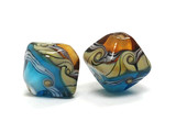 10405507 - Five Aqua w/Light Brown Crystal Beads