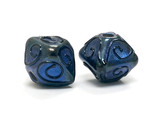 11204307 - Five Blue Pearl Surface w/Black String Crystal Beads