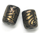 11204803 - Six Golden Pearl Surface w/Black Mini Kalera Beads