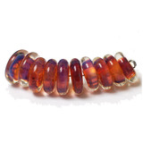 DSK0019 - Ten Sunset Rondelle Disk Beads