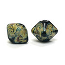 11200807 - Five Black w/Twisted Beige Dots Crystal Beads
