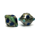 10406507 - Five Deep Ocean Blue w/Silver Foil Crystal Beads