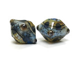 10406607 - Five Gray Blue w/Silver Foil Crystal Beads