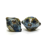 10406607 - Five Gray Blue w/Silver Foil Crystal Beads