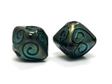 11203807 - Five Green Pearl Surface w/Black Crystal Beads