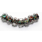 AB00501 - Seven Red/Green/Clear Dots Dichr Boro Rondelle Beads