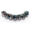 AB01001 - Seven Green/Dark Red Dots Dichroic Boro Rondelles