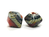 11105807 - Five Coral w/Ivory Free Style Crystal Beads