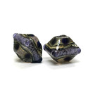 10407307 - Five Black w/Ink Blue Silver Foil Crystal Beads