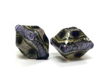 10407307 - Five Black w/Ink Blue Silver Foil Crystal Beads