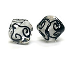 10202307 - Five Black & White  Crystal Beads