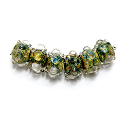 AB00621 - Copper River Boro Rondelle Beads